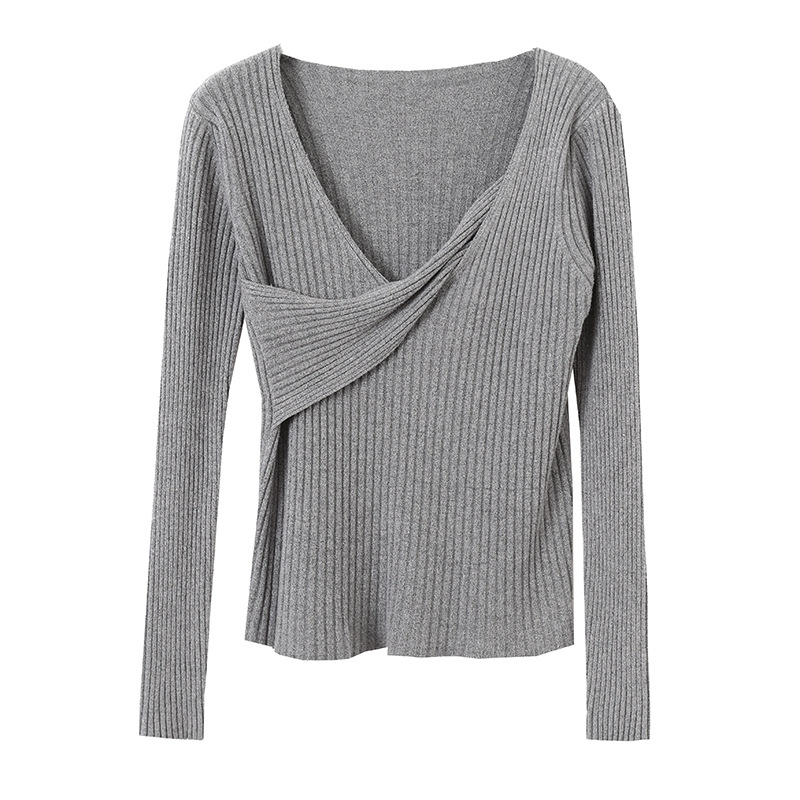 Title 9, Designed Cross-neck Slim-fit French Sweater