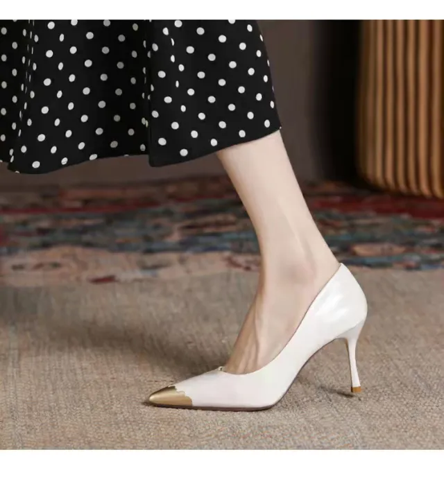 Women's Stiletto High Heels Korean Style Fashion Commuter Shoes White - Shop at LoveMi