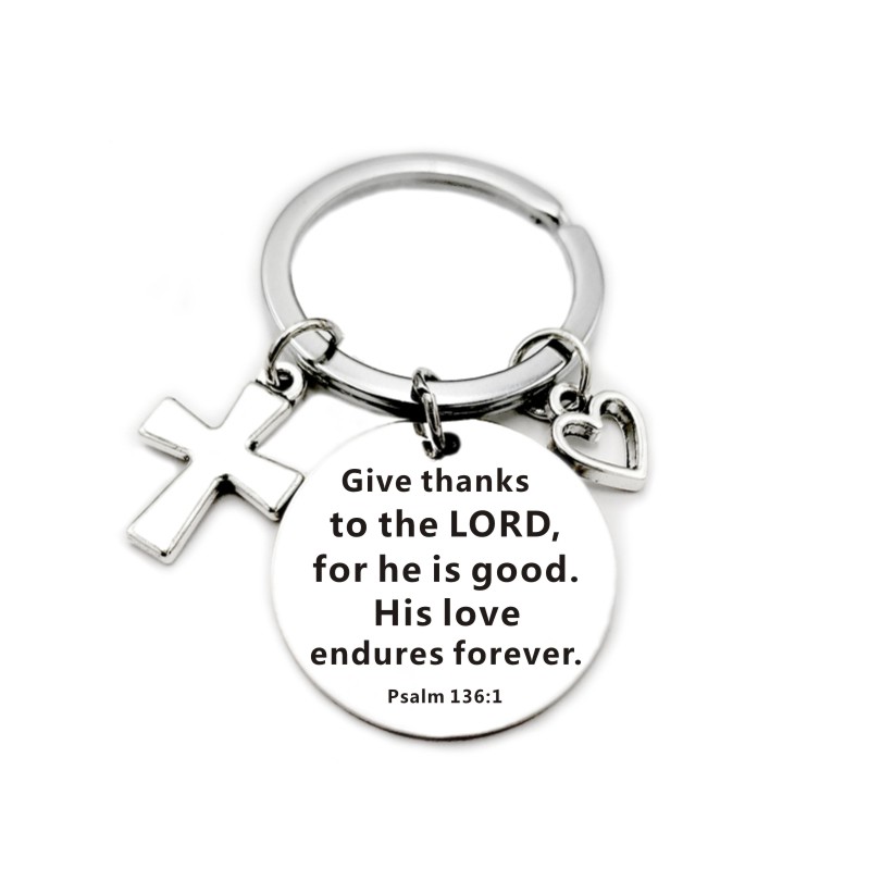 … Scripture Pendant Cross Heart Charms Keychain