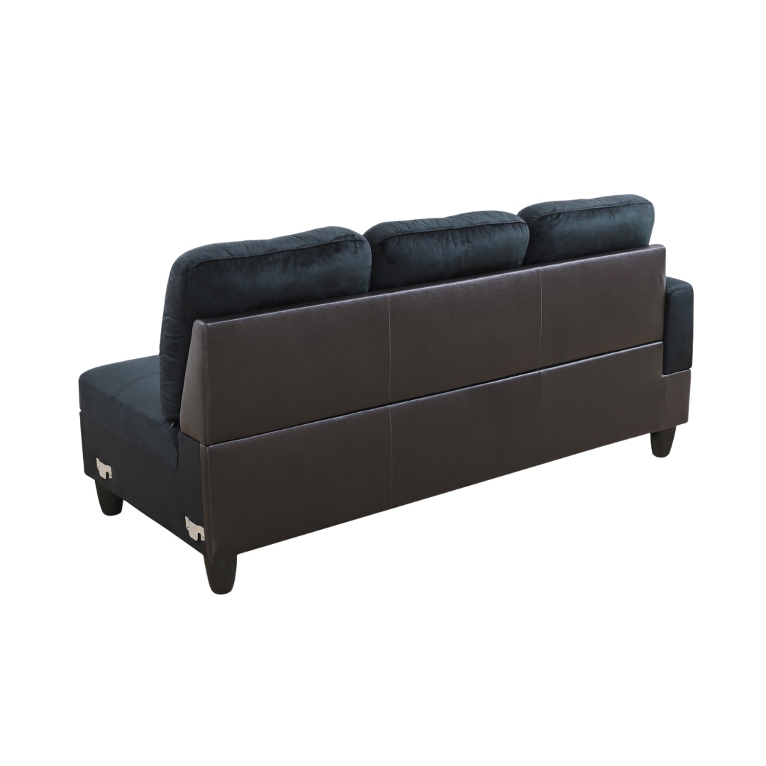 Pickup Only--Dark Blue And Brown Color Lint And PVC 3-Piece Couch Living Room Sofa Set