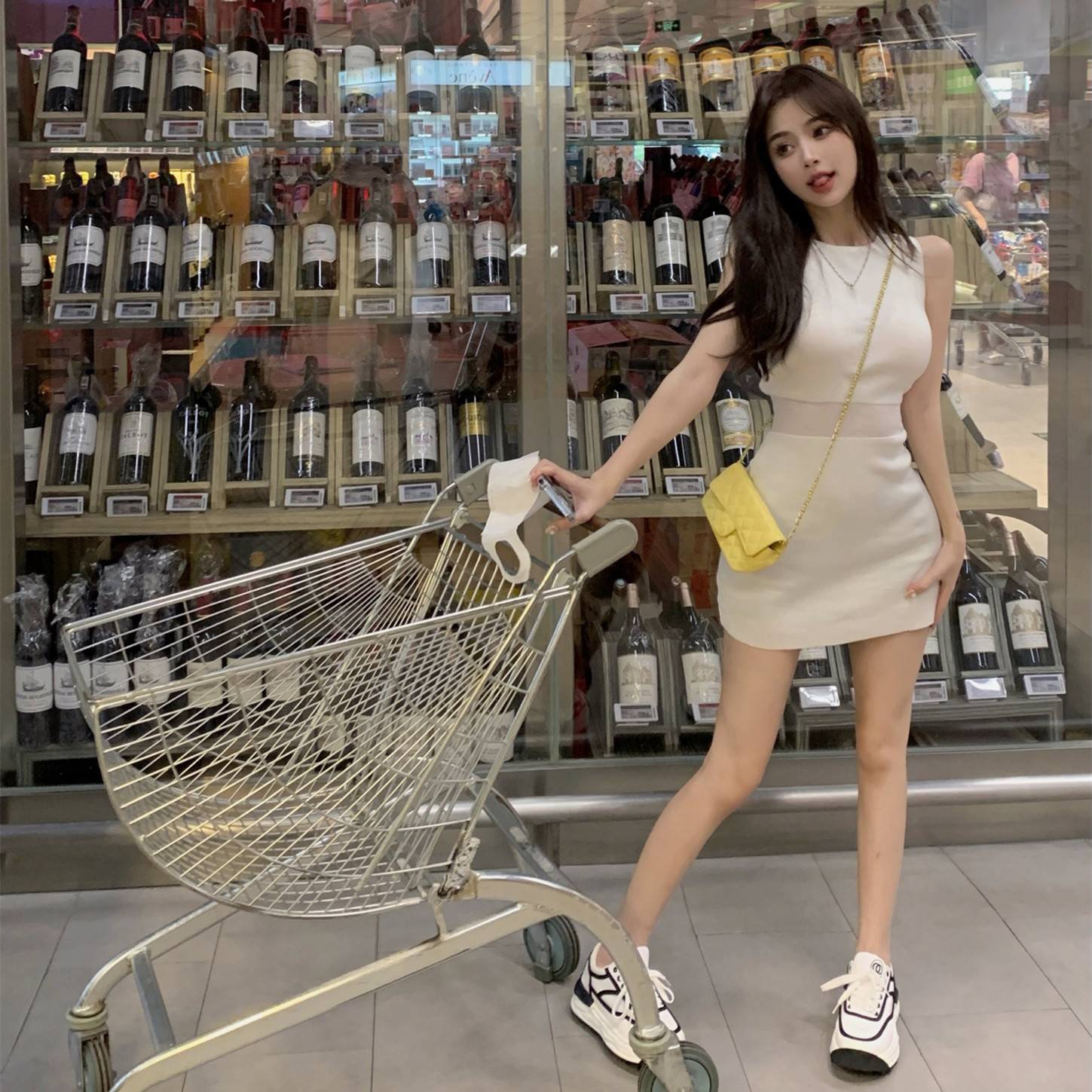 Temperament Knitted Waist Mid-length Skirt