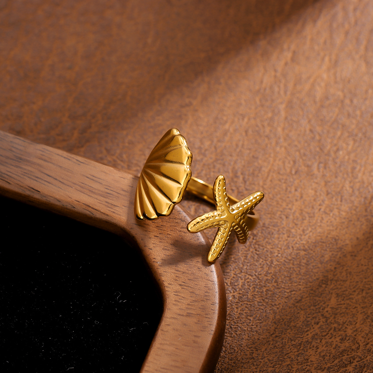 Beach Vacation Starfish Ocean Element Jewelry Set, All Match Anti Fade New Titanium Steel... thumbnail 4