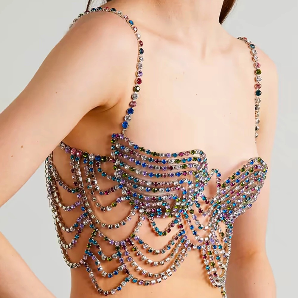 Title 3, Mixed Color Layered Chest Chain Body Accessory