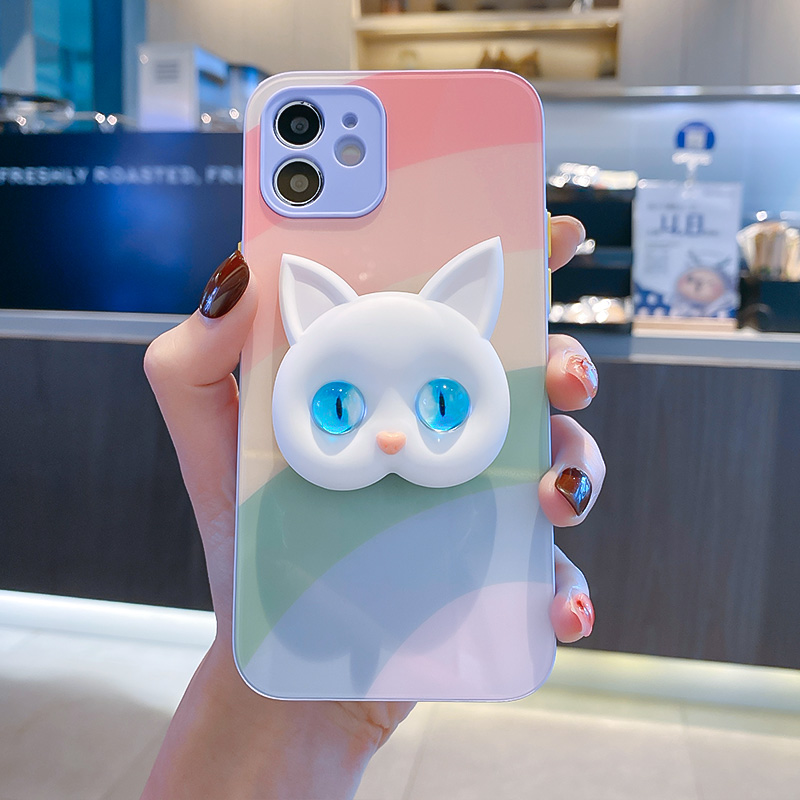 Compatible with Apple , Mobile Phone Case, Full Lens, Bracket, Glass Case Protective Cover - Image 3