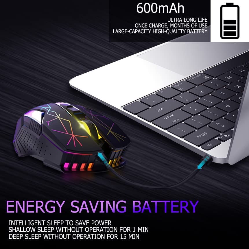 2.4G Wireless Charging Computer Mouse USB Gaming Mice Silent X18 For PC Laptop 5