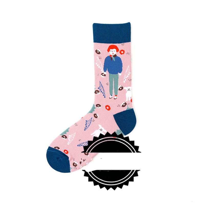 Couple Socks  Funny Creative Illustration Socks – S, One size