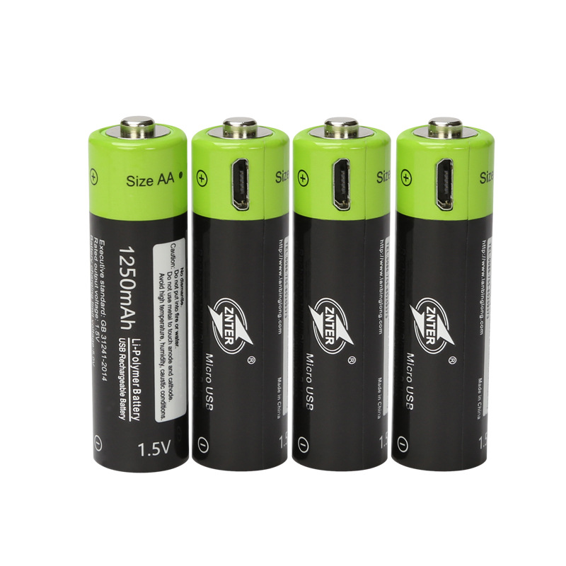 No.5 USB Rechargeable Lithium Battery 1.5V Four Sections One Drag Four Charging Cable Set - Image 4