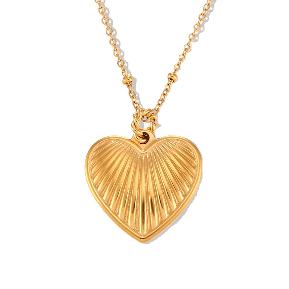 Title 4, Collana in oro 18K con pendente a cuore pesca a...