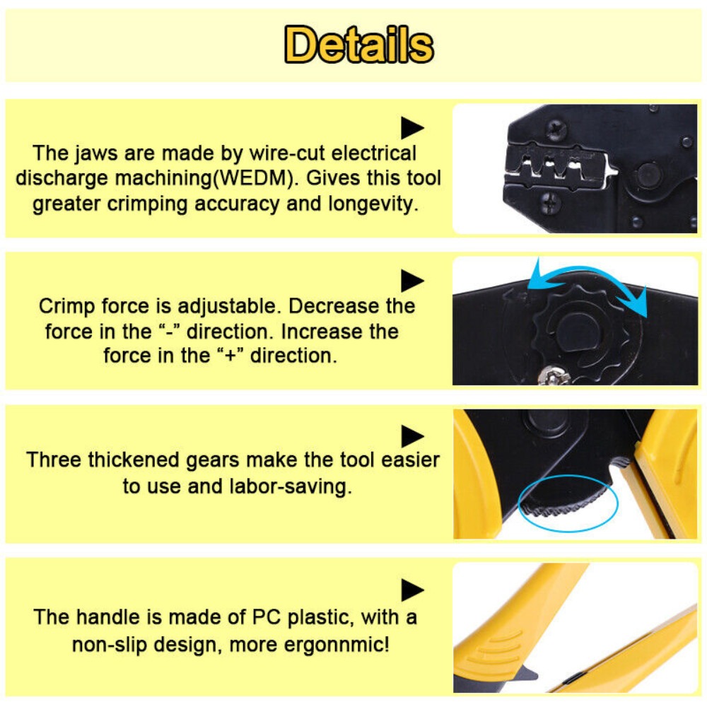 Ratchet Crimper Pliers Wire Terminal Crimping Tool