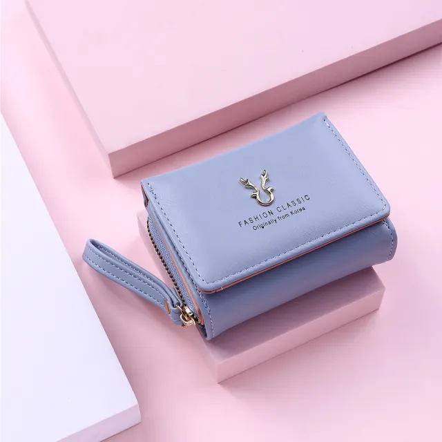 New Women"s Wallet PU Leather Short Blue - Shop at LoveMi