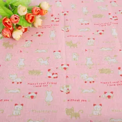 Cat Head Printing Handmade Linseed Cotton DIY Tablecloth Door Curtain Pillow Background Fabric - 6 Style - View 1