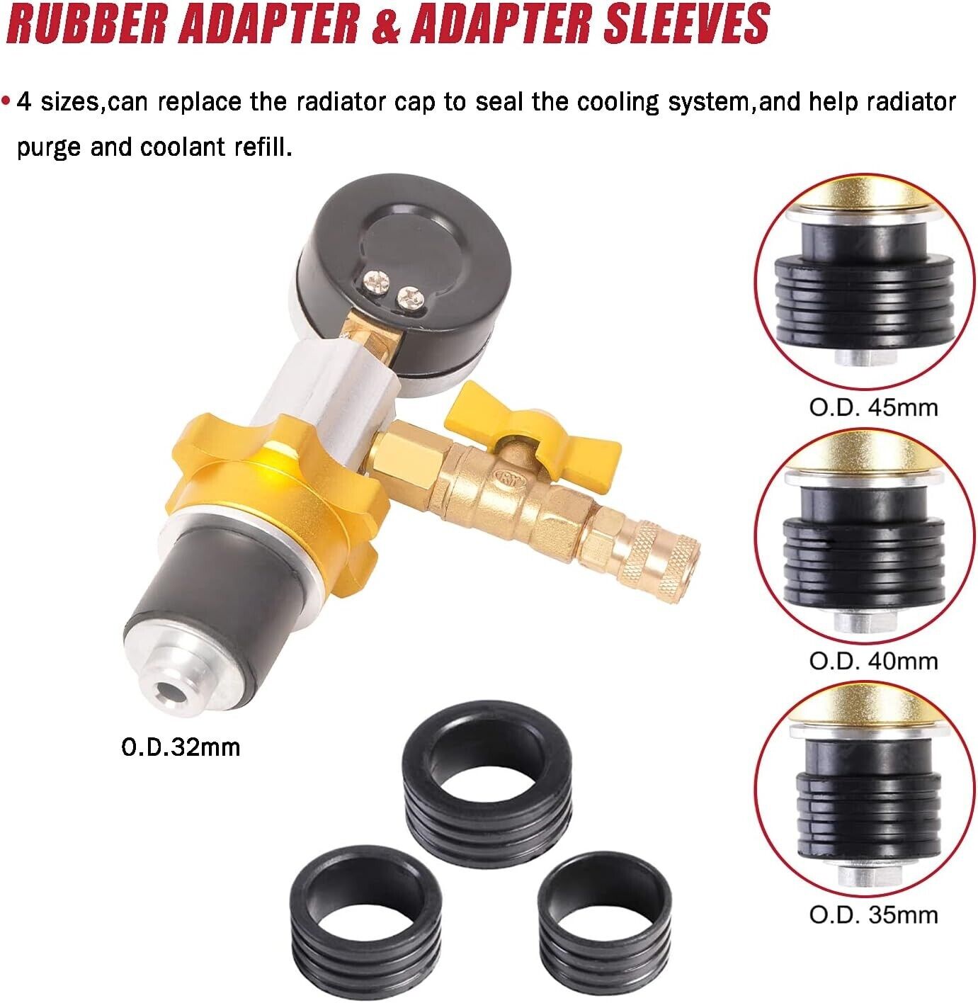 Radiator Cooling System Vacuum Purge Gauge Tool Coolant Refilling Kit — image 3