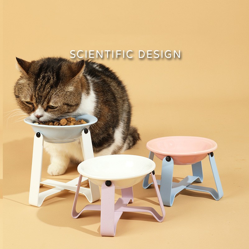 Title 1, Flying Saucer Ceramic Cat Bowl, a non-slip, eas...