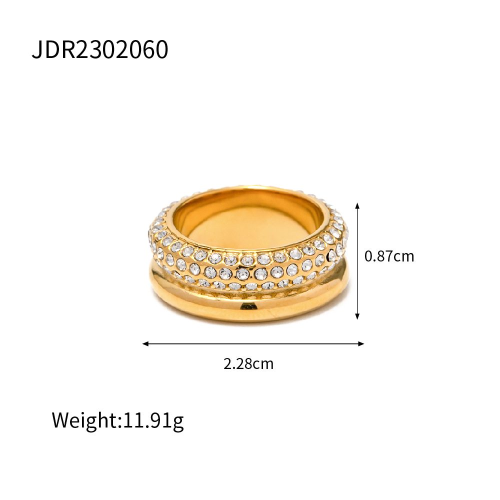 Title 1, 18k Gouden Rvs Diamanten Ring. Stijlvolle ring ...