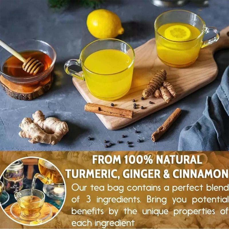 120 Bags Turmeric Ginger Cinnamon Tea Bags, Anti-Inflammatory Herbal…
