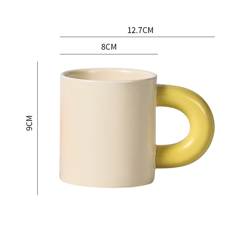 Thick Handle Ceramic Cup With High Face Value