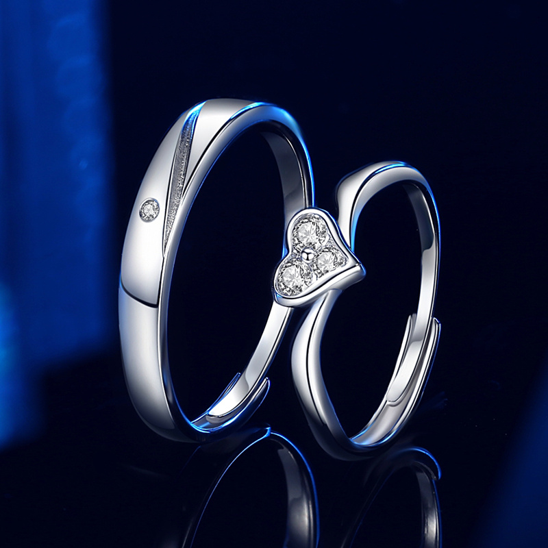 Title 3, Couple Rings A Pair Of Sterling Silver Male And...