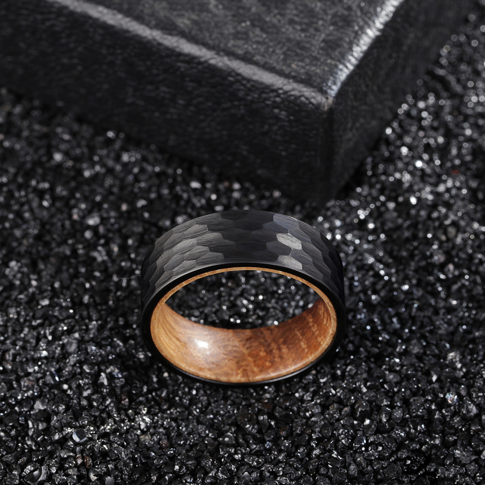Scratch Resistant Ring With Barrel Wood