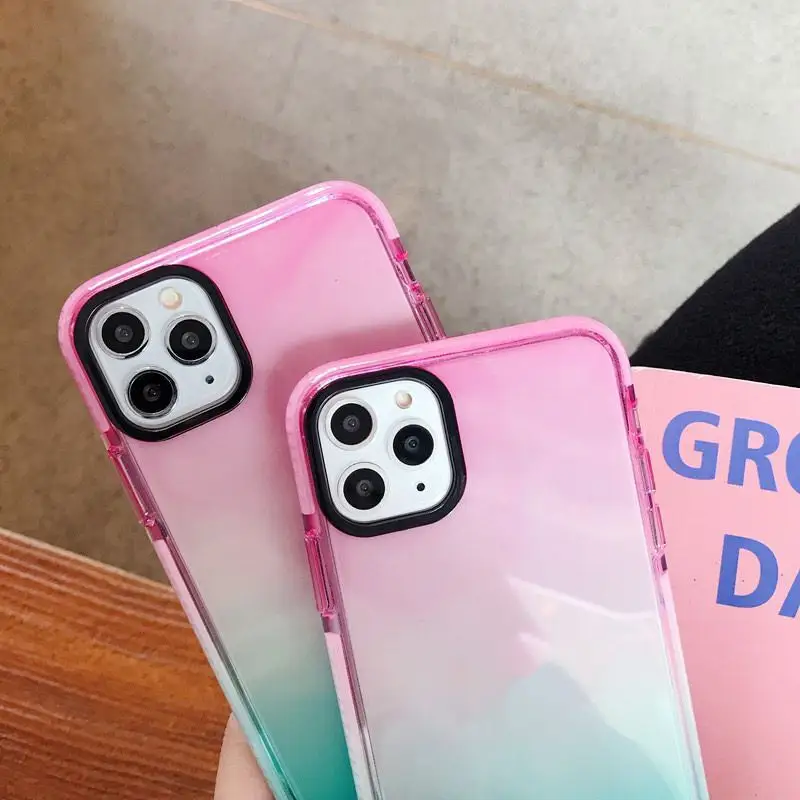 Gradient two-color transparent phone case