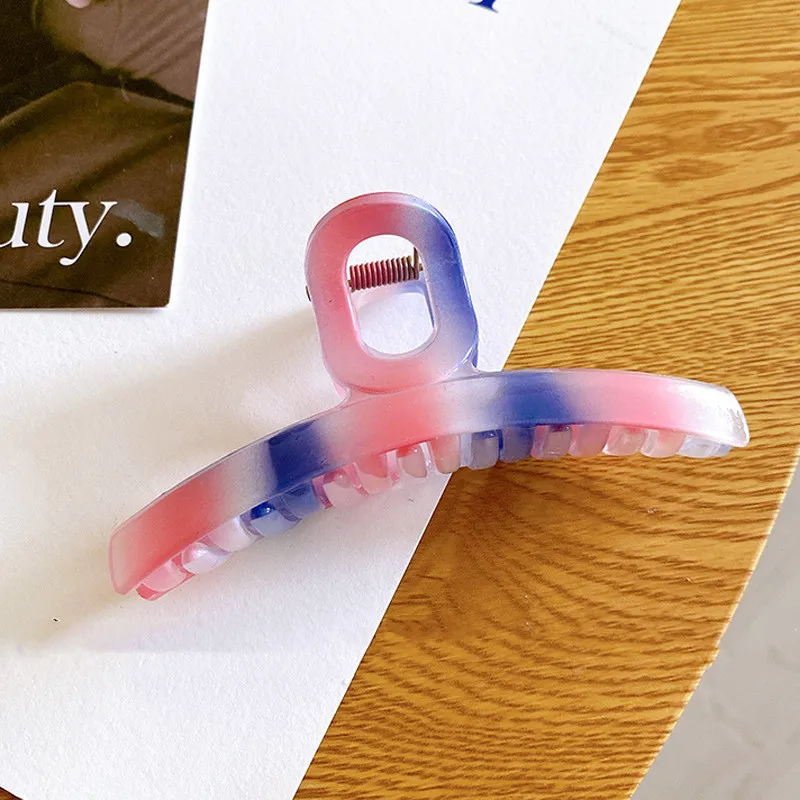 Large Keel Barrette Back Hair Shark - Ribbon White Blue 10Cm