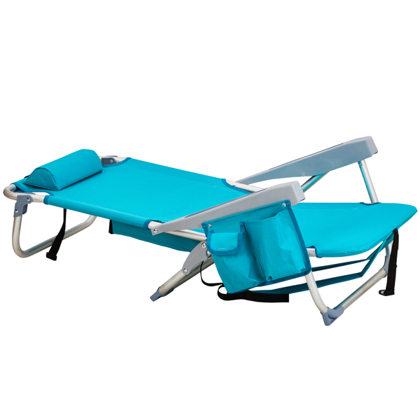 63x65x82cm Short Oxford Cloth Silver White Aluminum Tube Bearing Beach Chair Mint Green