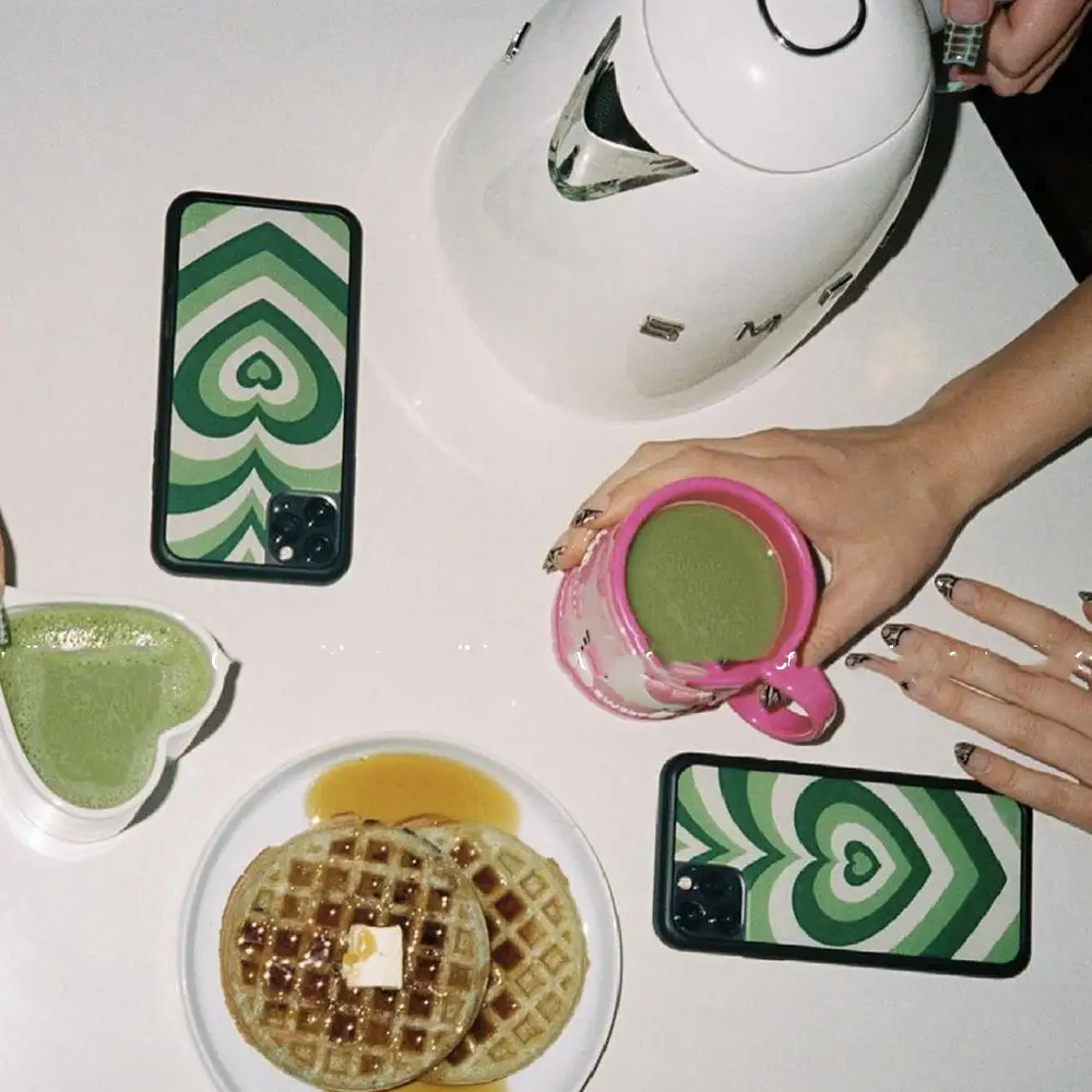 The Same Green Love Glass Phone Case