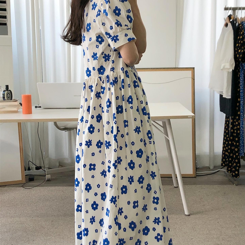 Elegant Temperament V-neck Pleated Waist Was Thin