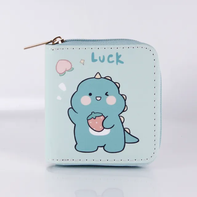 Cartoon Little Dinosaur PU Short Zip Small Purse - Shop at LoveMi