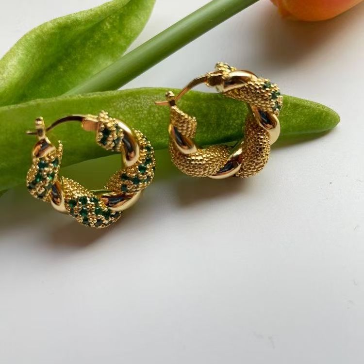 2026 New Brushed Gold Earrings, Retro Hong Kong Style, Oversized Light Luxury Earrings, Unique & Versatile For Women