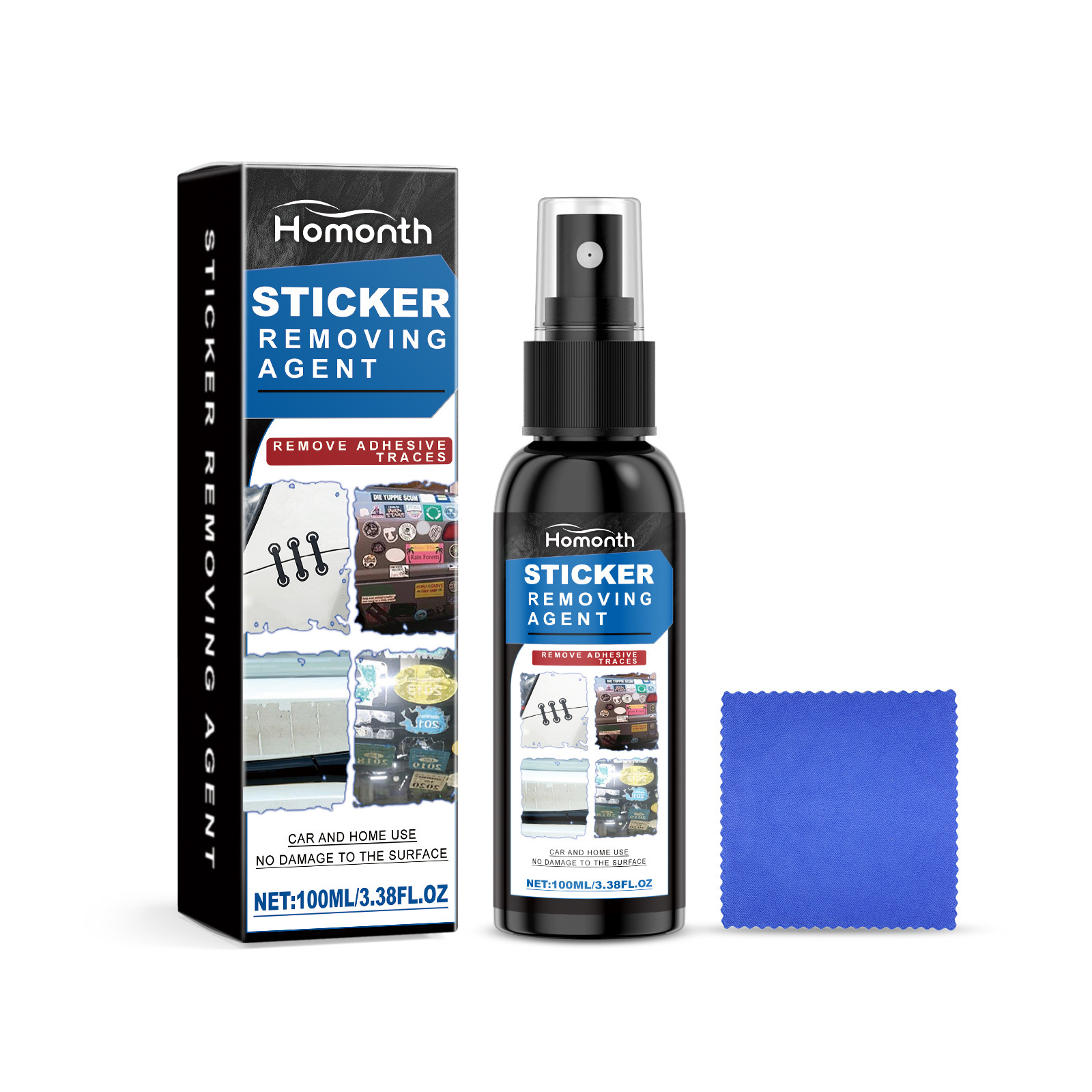 HOMONTH Car Sticker Adhesive, Car Glass And Paint Surface Self-adhesive Sticker Cleaner 3