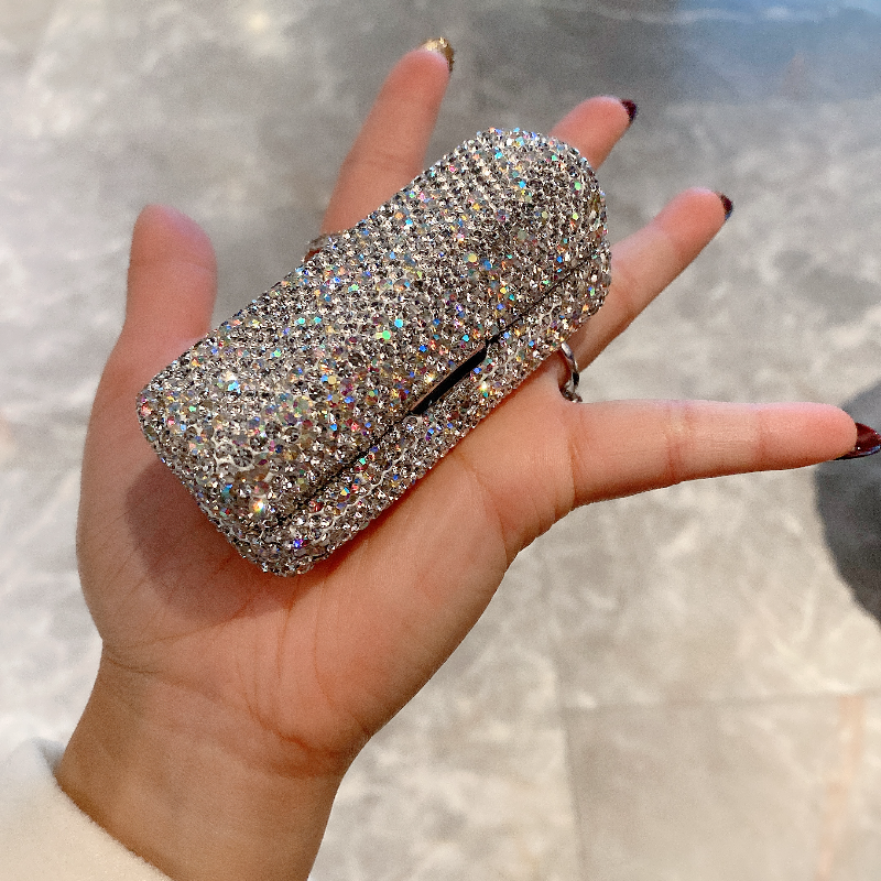 A Stylish Metal Lipstick Case Full Of Diamonds