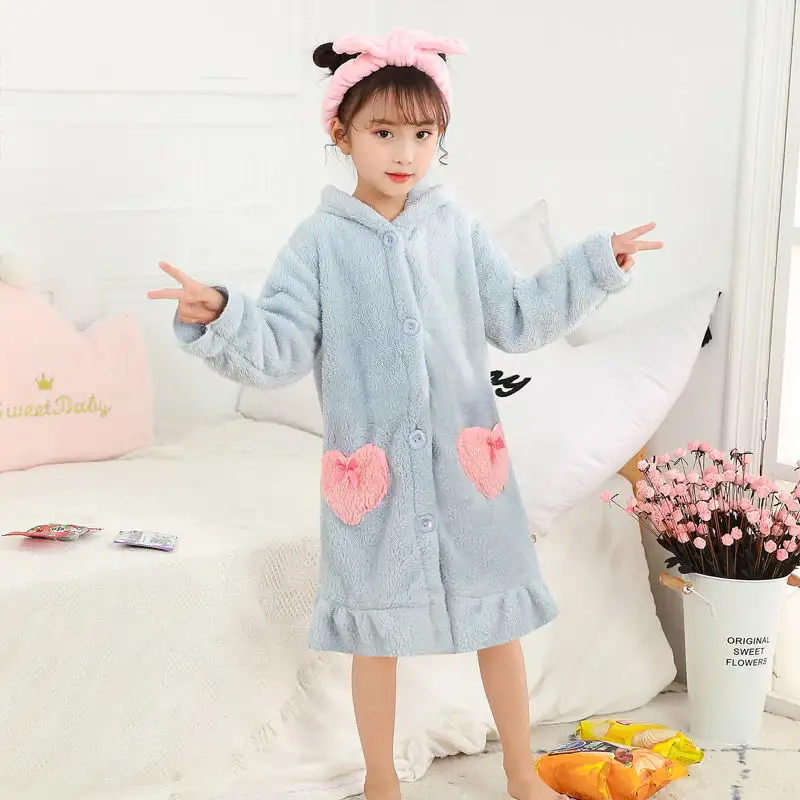 Children's Flannel Long Sleeve Warm And Comfortable Robe