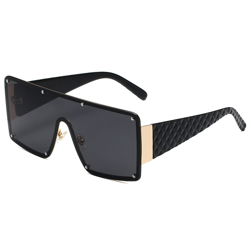 Women's Square Personality Large Frame One Piece Sunglasses - Image 5