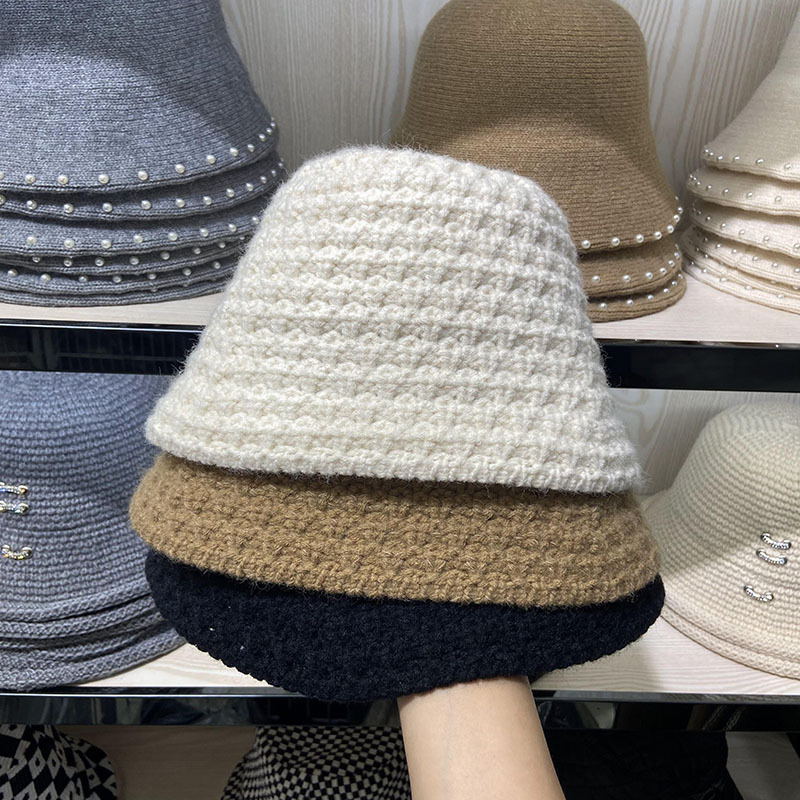 Korean Style Simple Knitted Fisherman Hat Women