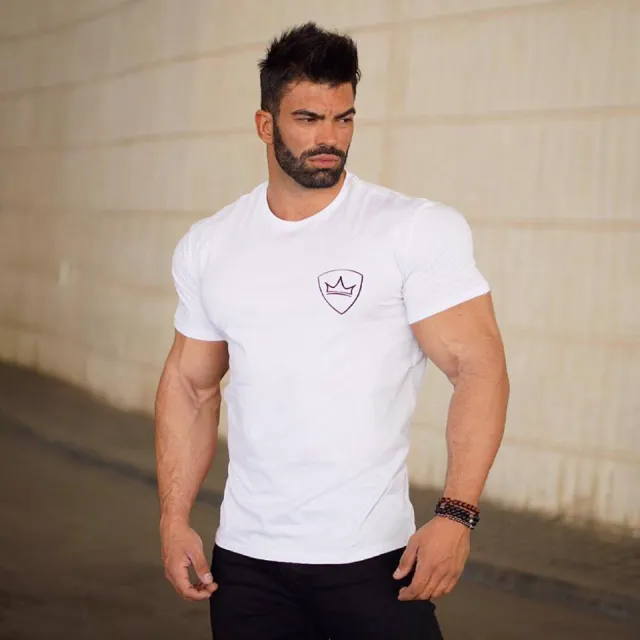 Casual Sports T shirt Men's Fitness T shirt Running Training Short sleeved T shirt White - Shop at LoveMi