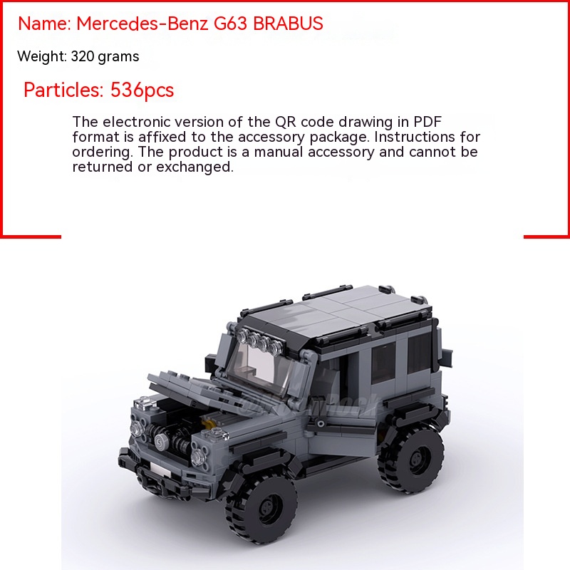 Small Particle Building Blocks MOC-92061G63Brabus Set Toy Trolley