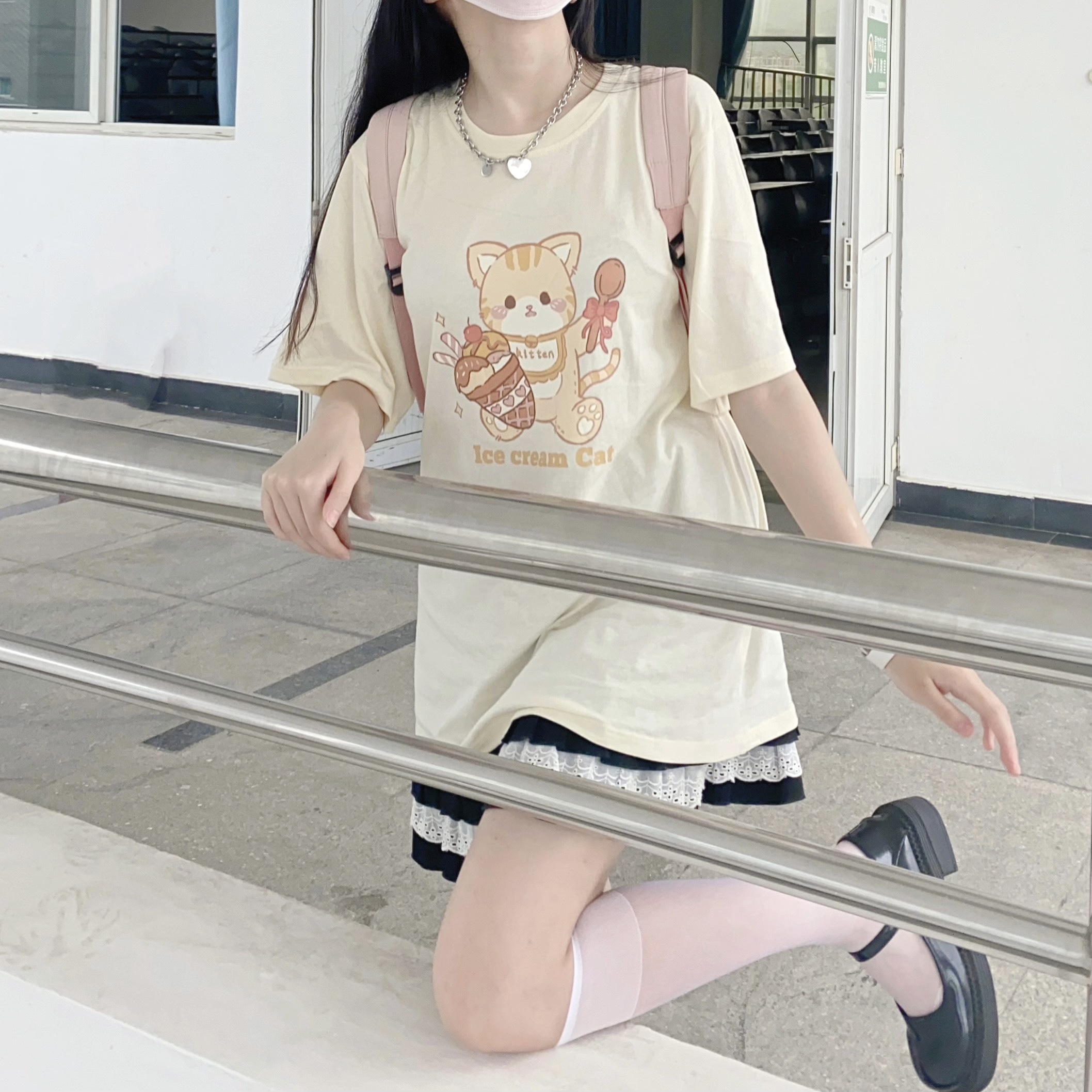 Title 5, Sweet Cone Meow Meow T-shirt Summer Cute Cartoo...