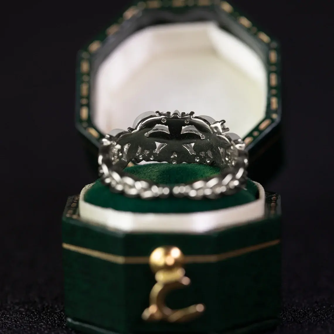 Floral Wedding Band For Women 18K 14K