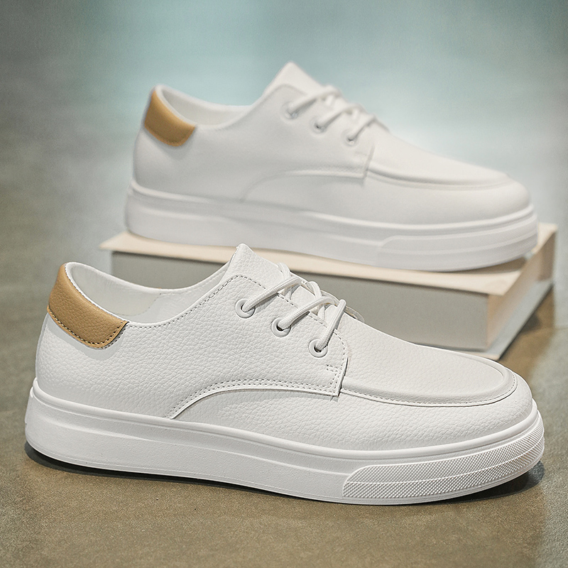 Men's Trendy Brand Loafers, Breathable Skate Shoes, Four-Season Casual Leather Shoes, Harajuku Style Business Work Footwear For Men