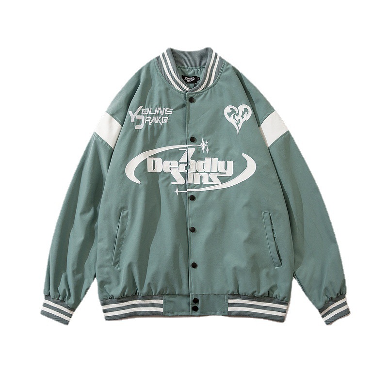 Love Towel Embroidery Ins Wind Korean Style High Street Loose Jacket