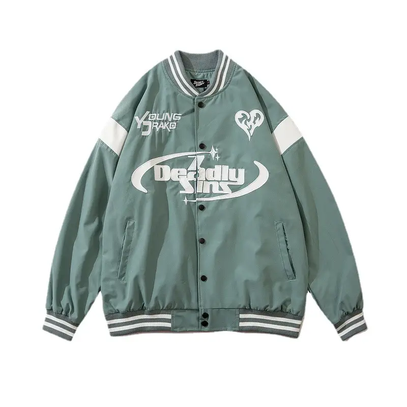 Love Towel Embroidery Ins Wind Korean Style High Street Loose Jacket