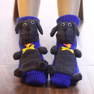 Warm Socks Women's Thick Line Christmas Socks 14Dark Blue Base - Shop at LoveMi
