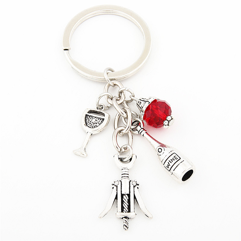Creative Metal Wine Lovers Keychain Corkscrew