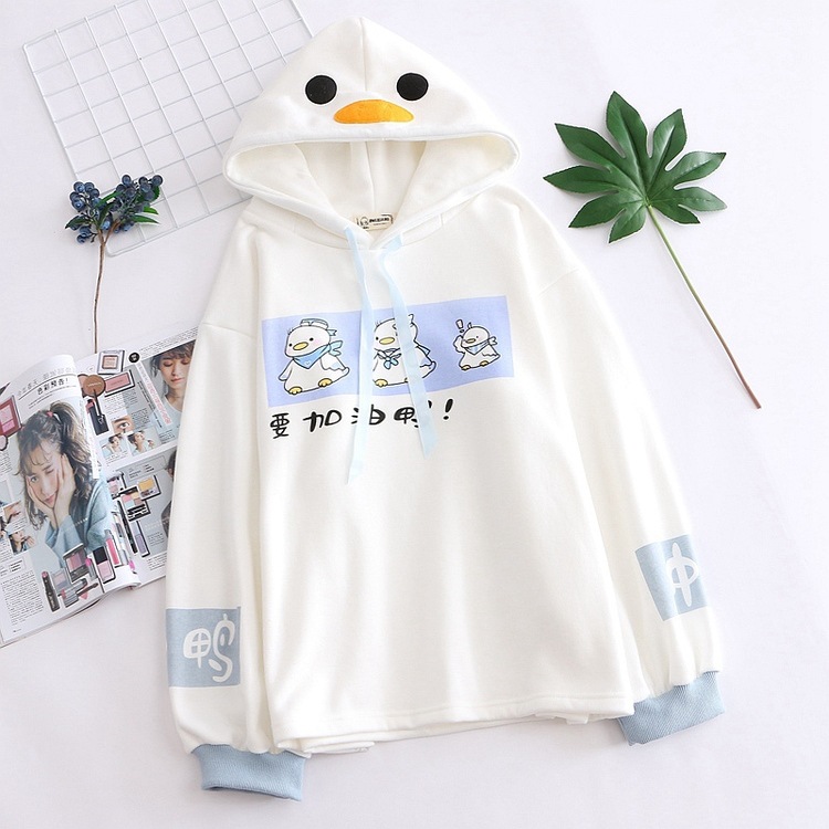 Title 3, Refueling duck print plus fleece hooded sweatshirt