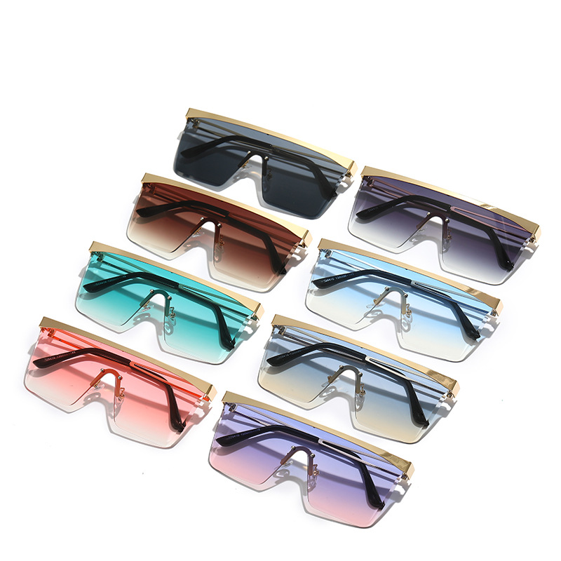 European And American Square Pair Sunglasses One-piece Lens