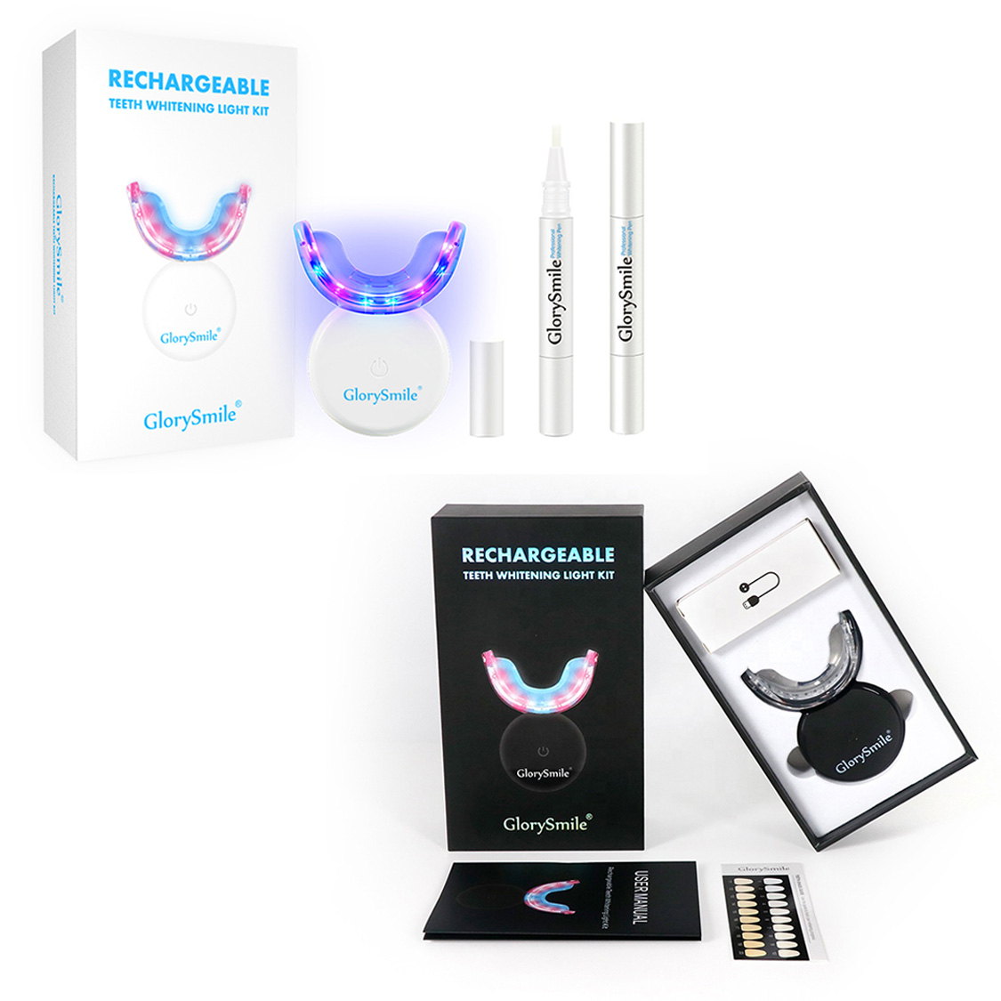 Teeth Whitening Kit Pen Gel with LED. Comprehensive Whitening System: Whitebite Pro offers a powerful dental solution featuring three teeth whitening pens containing dentist-grade 35% hydrogen carbamide peroxide gel, a 32X LED accelerator light with a con