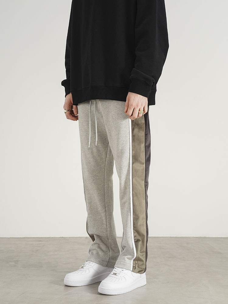 Stitching All-match Autumn And Winter Drawstring Sweatpants