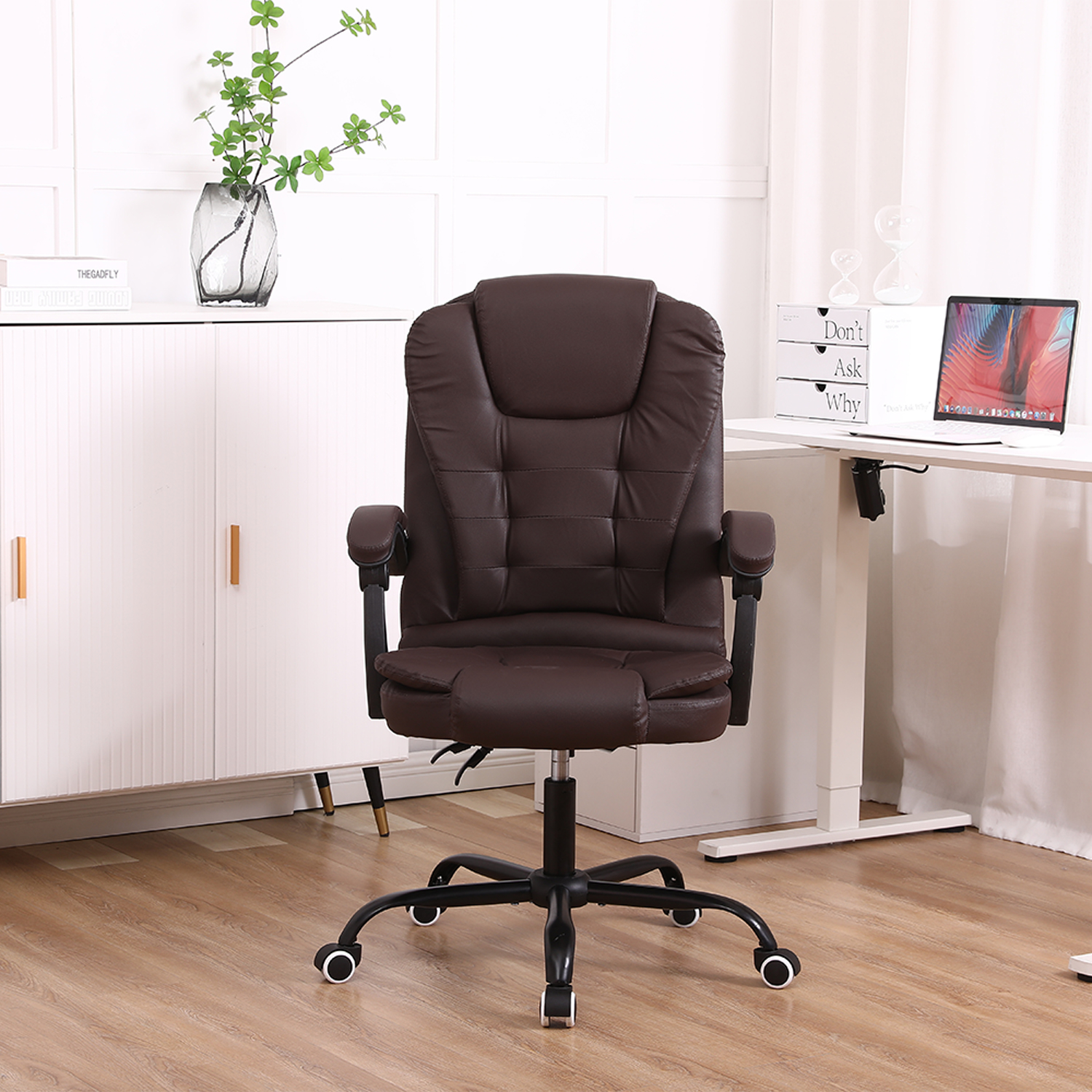 Ergonomic Executive Office Chair,Faux Leather,Adjustable Height 45-55cm — image 7