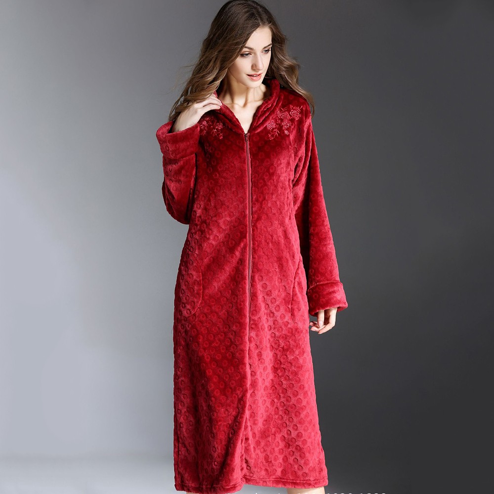 Title 8, Flannel Nightdress With Exquisite Embroidery An...