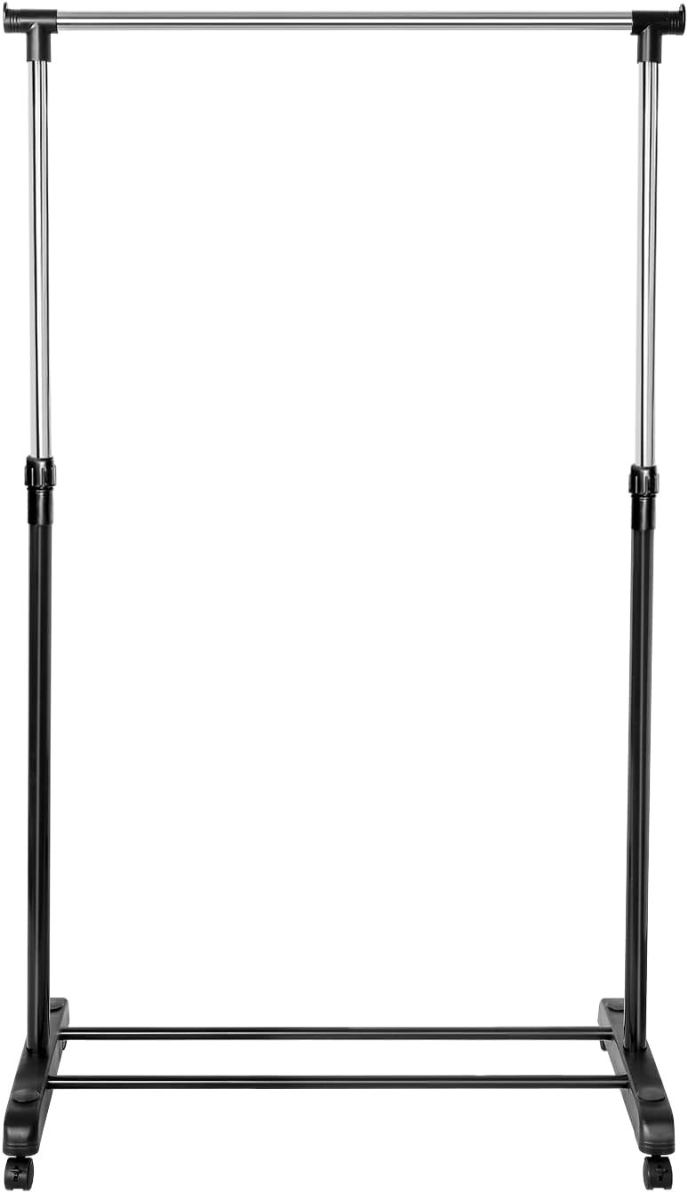 Heavy Duty Metal Single Rail Clothes Garment Hanging Rack Shelf Display Stand